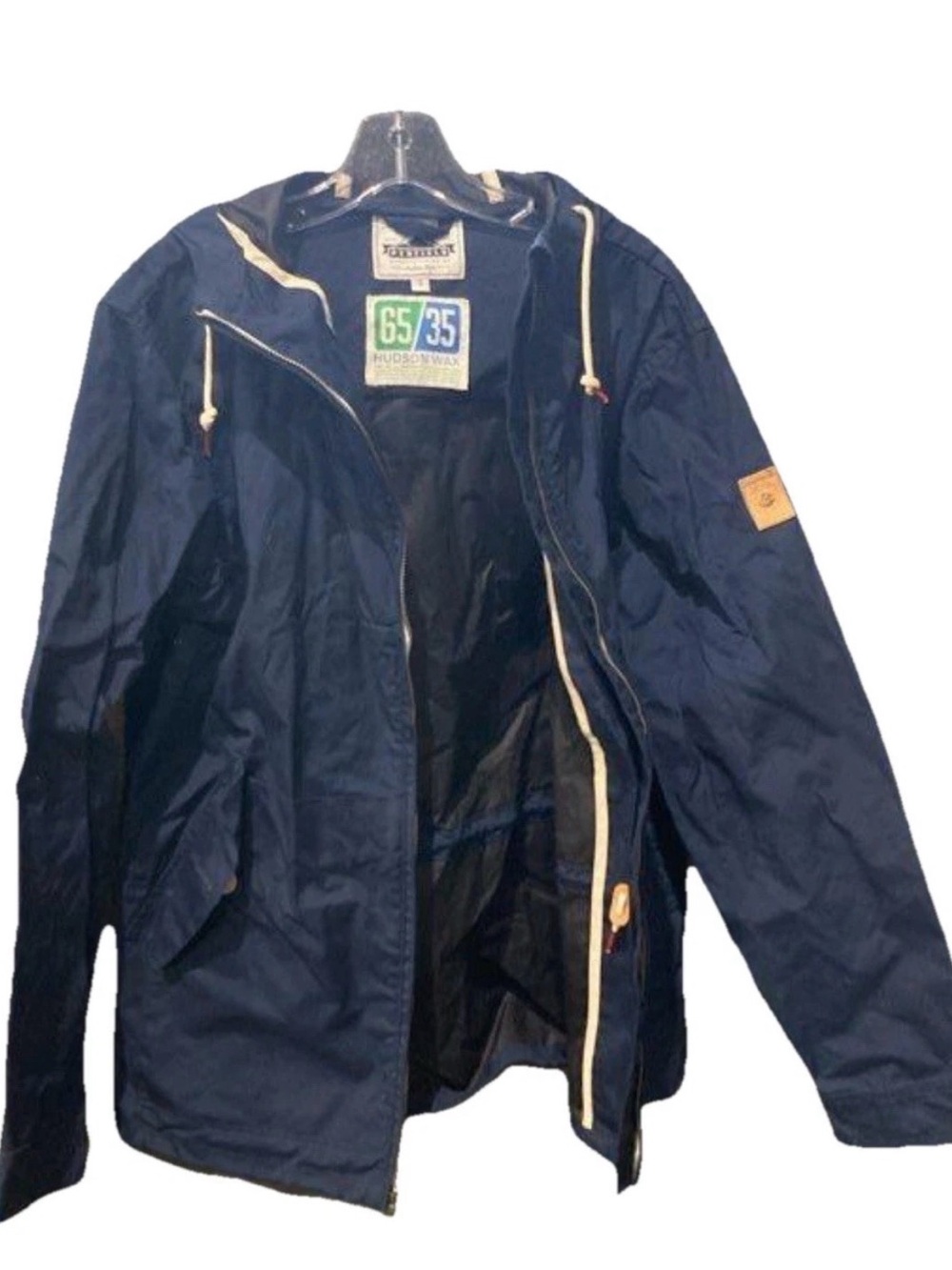 Penfield Hudson Wax Hooded Jacket Navy Blue Water Resistant Men’s 65/35 Small
